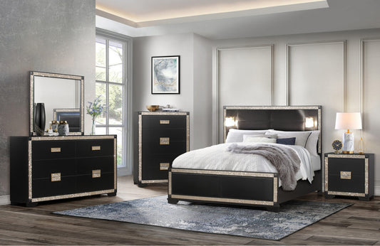 Bed, Dresser, Mirror, Chest, & Nightstand