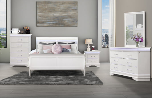 Bed, Dresser, Mirror, Chest, & Nightstand