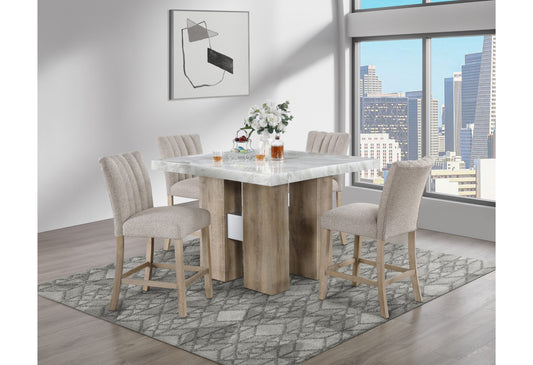 5 PC COUNTER HEIGHT TABLE & 4 COUNTER HEIGHT CHAIRS