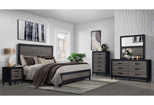 BED, DRESSER, MIRROR, CHEST, & NIGHTSTAND