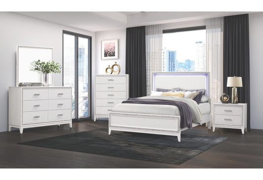 Bed, Dresser, Mirror, Chest, & Nightstand